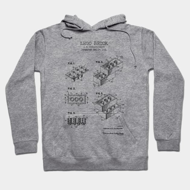 LEGO BRICK patent Hoodie by Dennson Creative